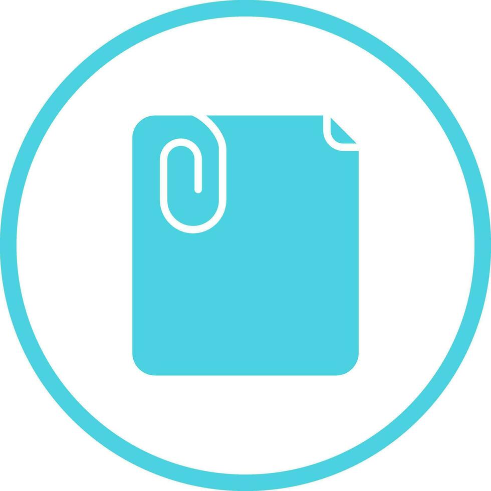 Paperclip with paper Vector Icon