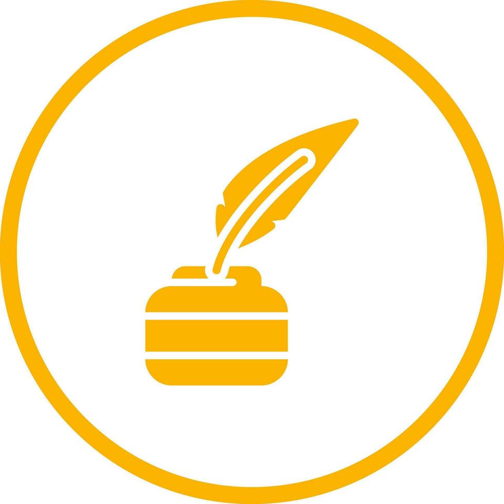 Quill pen with inkwell Vector Icon