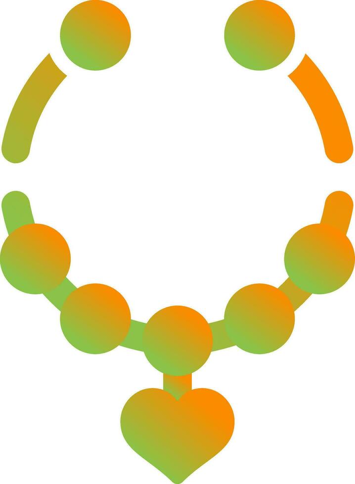 corazón conformado collar vector icono