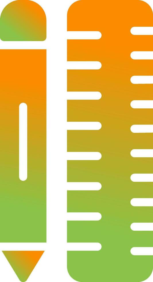 Pencil with Ruler Vector Icon