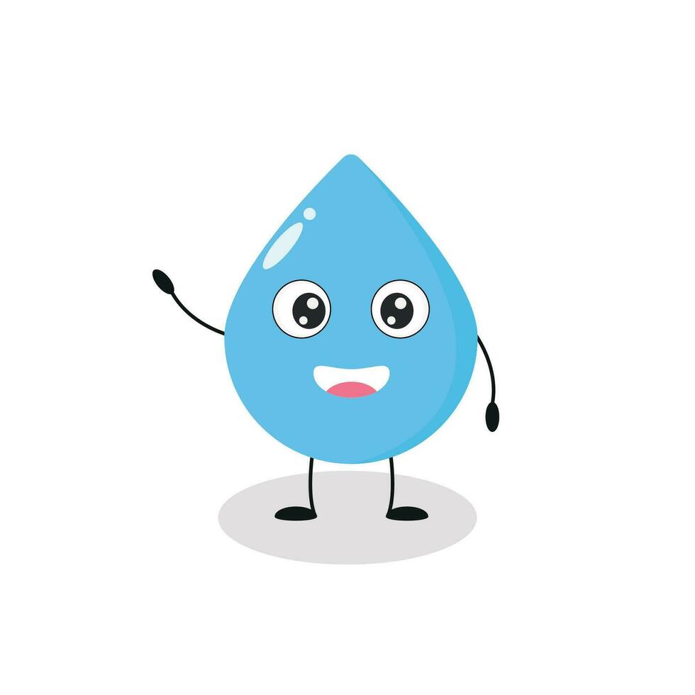 linda sonriente soltar de agua, dibujos animados personaje. plano vector ilustración