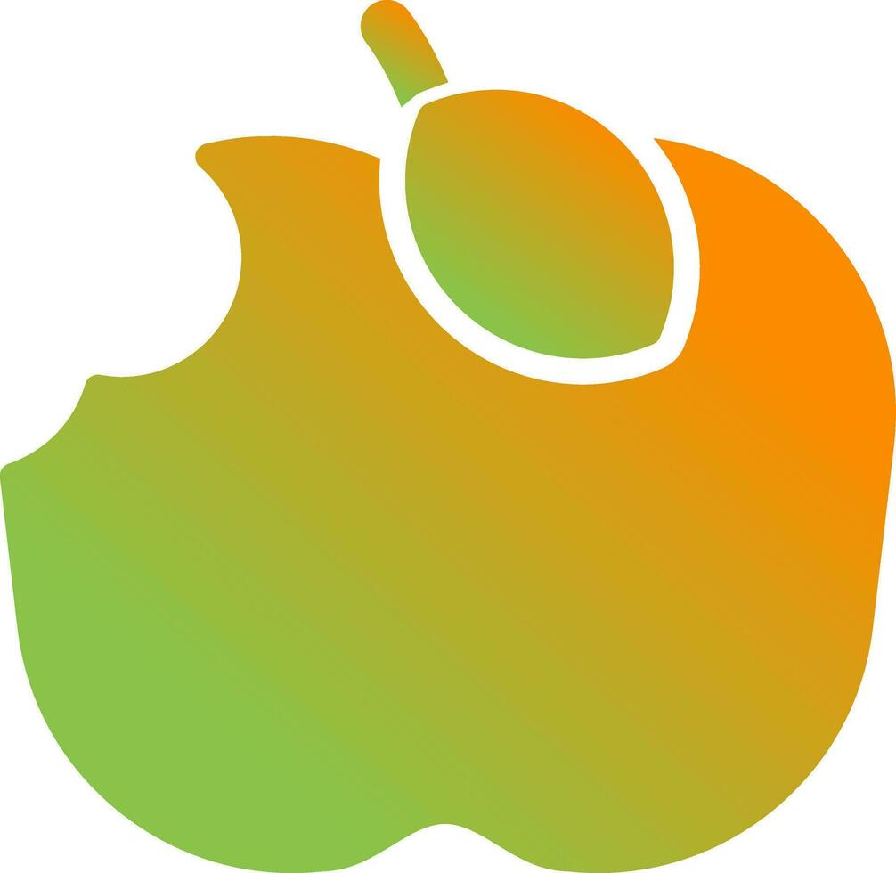 manzana comido vector icono