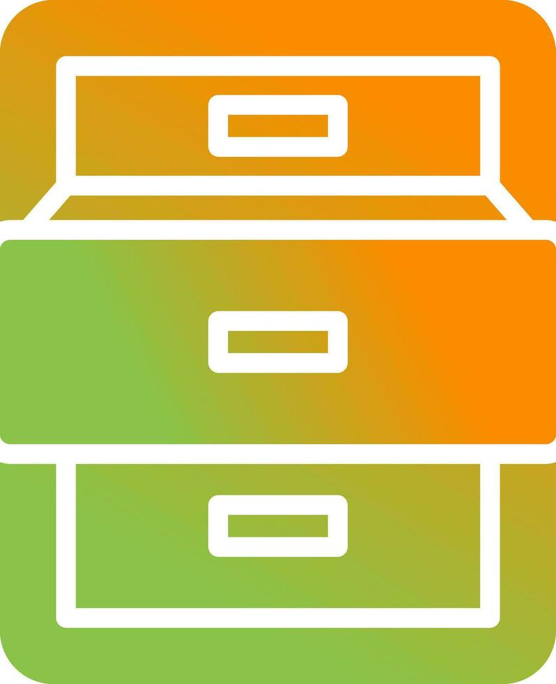Filing cabinet with open door Vector Icon