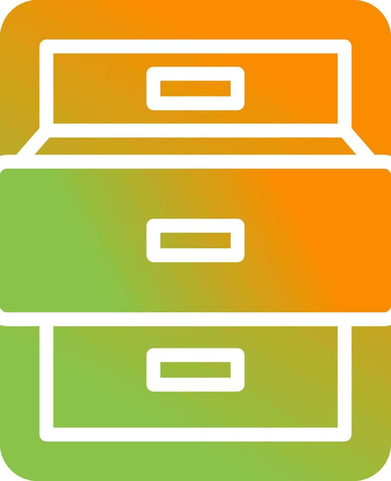 Filing cabinet with open door Vector Icon