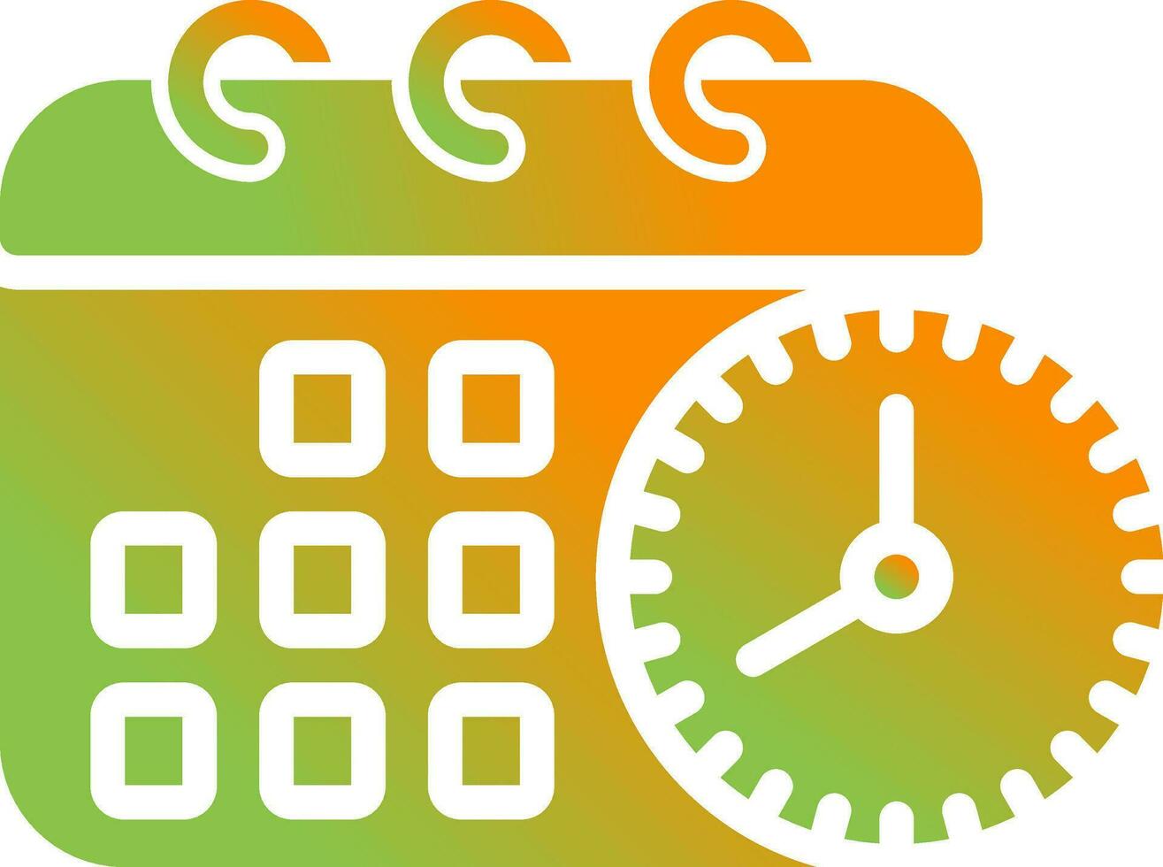 Calendar with clock Vector Icon