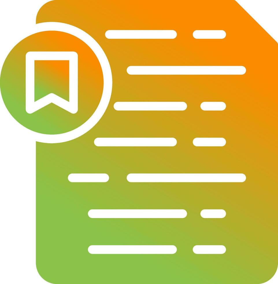 Document Insert Bookmark Vector Icon