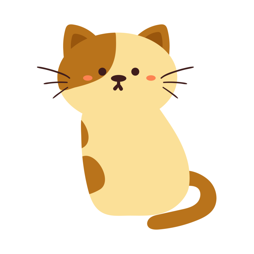 carino cartone animato gatto etichetta, icona png