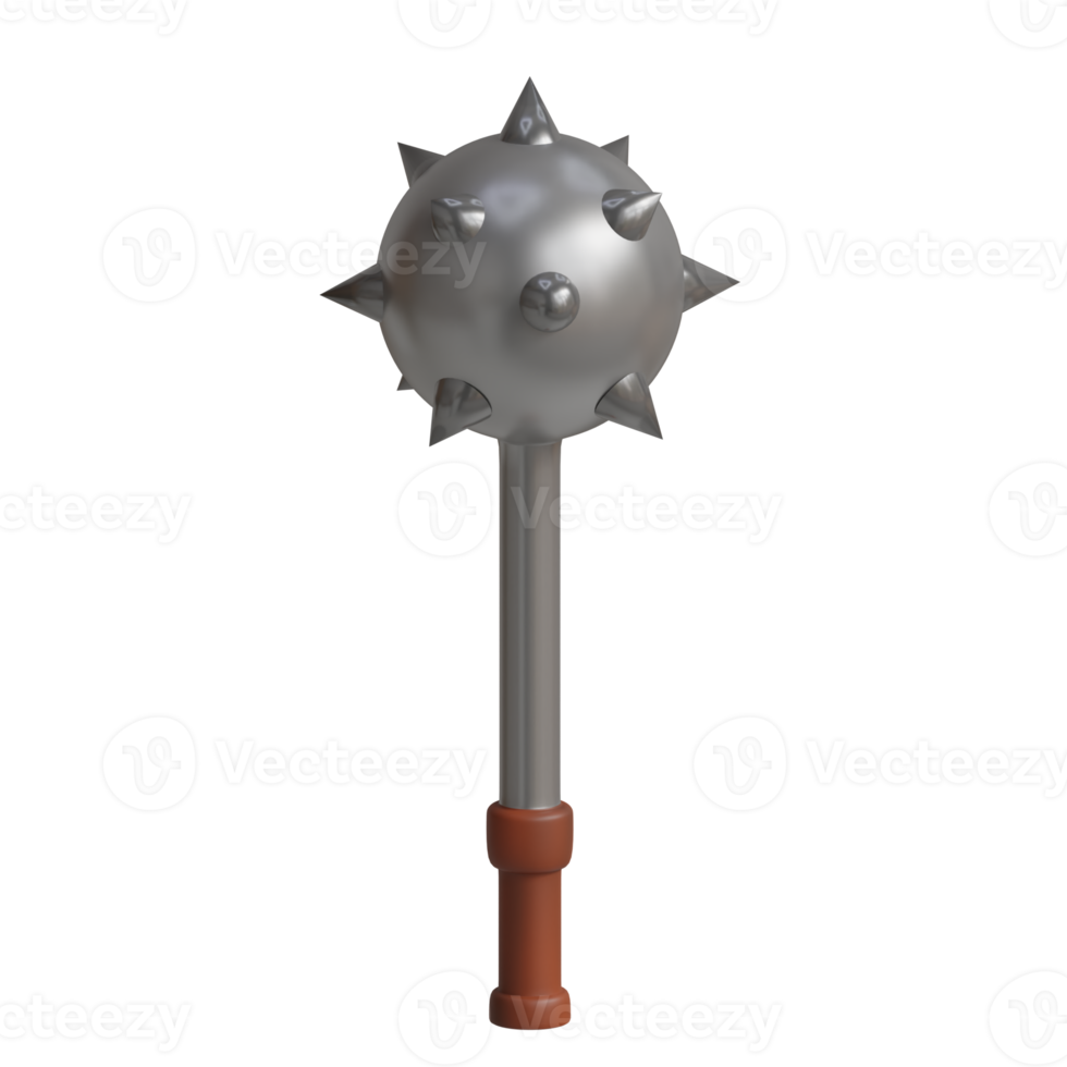 3d rendered spiked ball mace perfect for game design project png