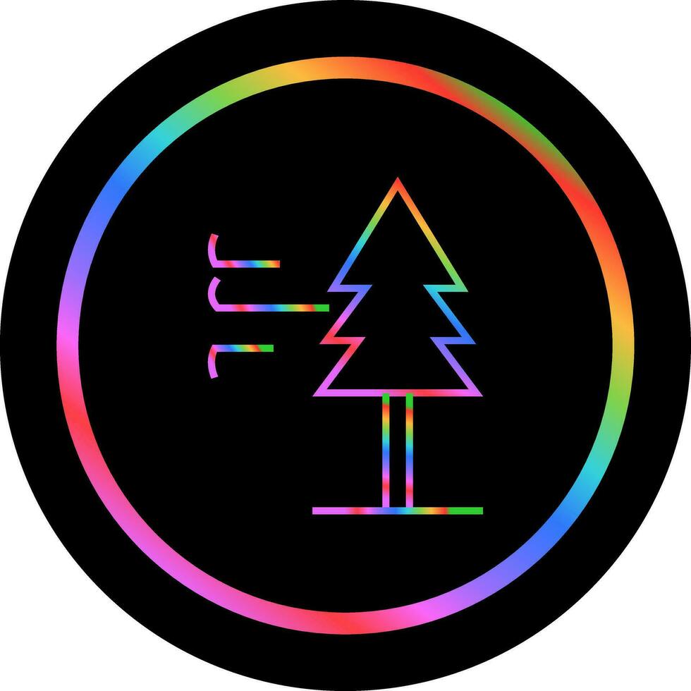 Tree with Wind Vector Icon
