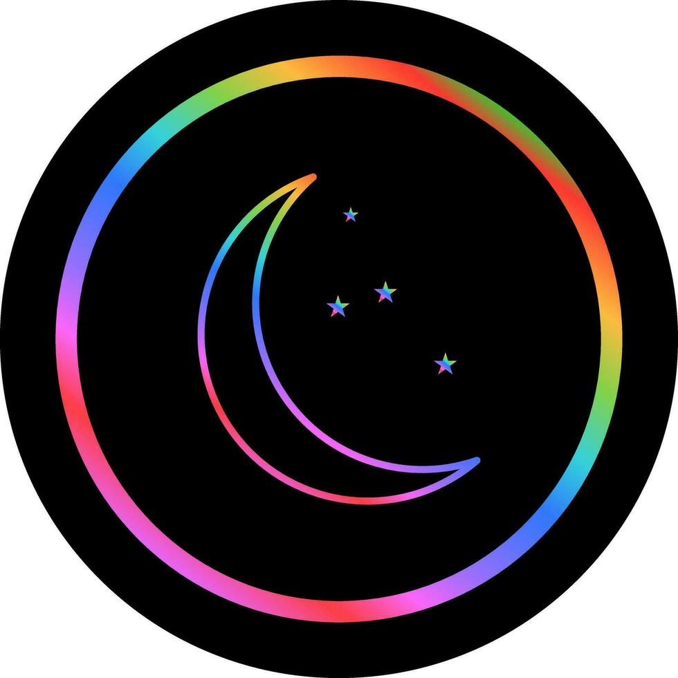 icono de vector de luna y estrellas