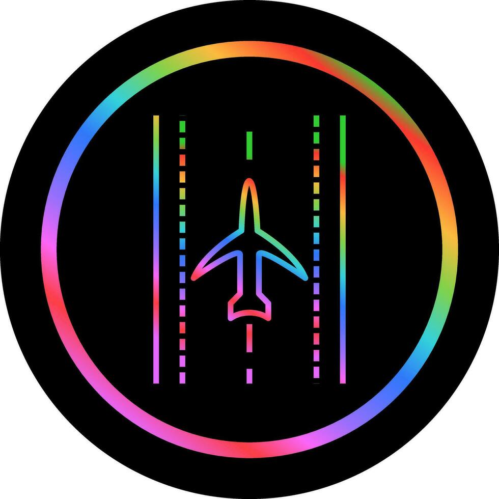 Plane on Runway Vector Icon