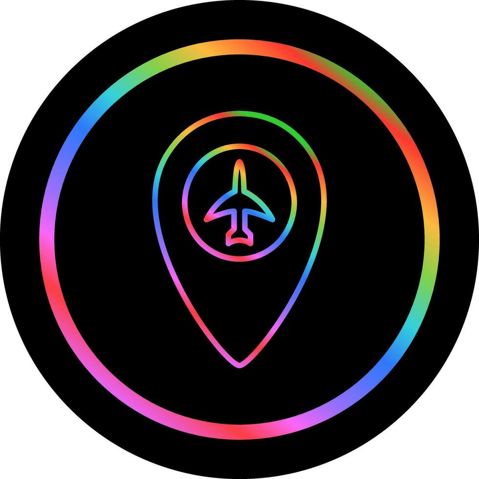 icono de vector de ubicación del aeropuerto