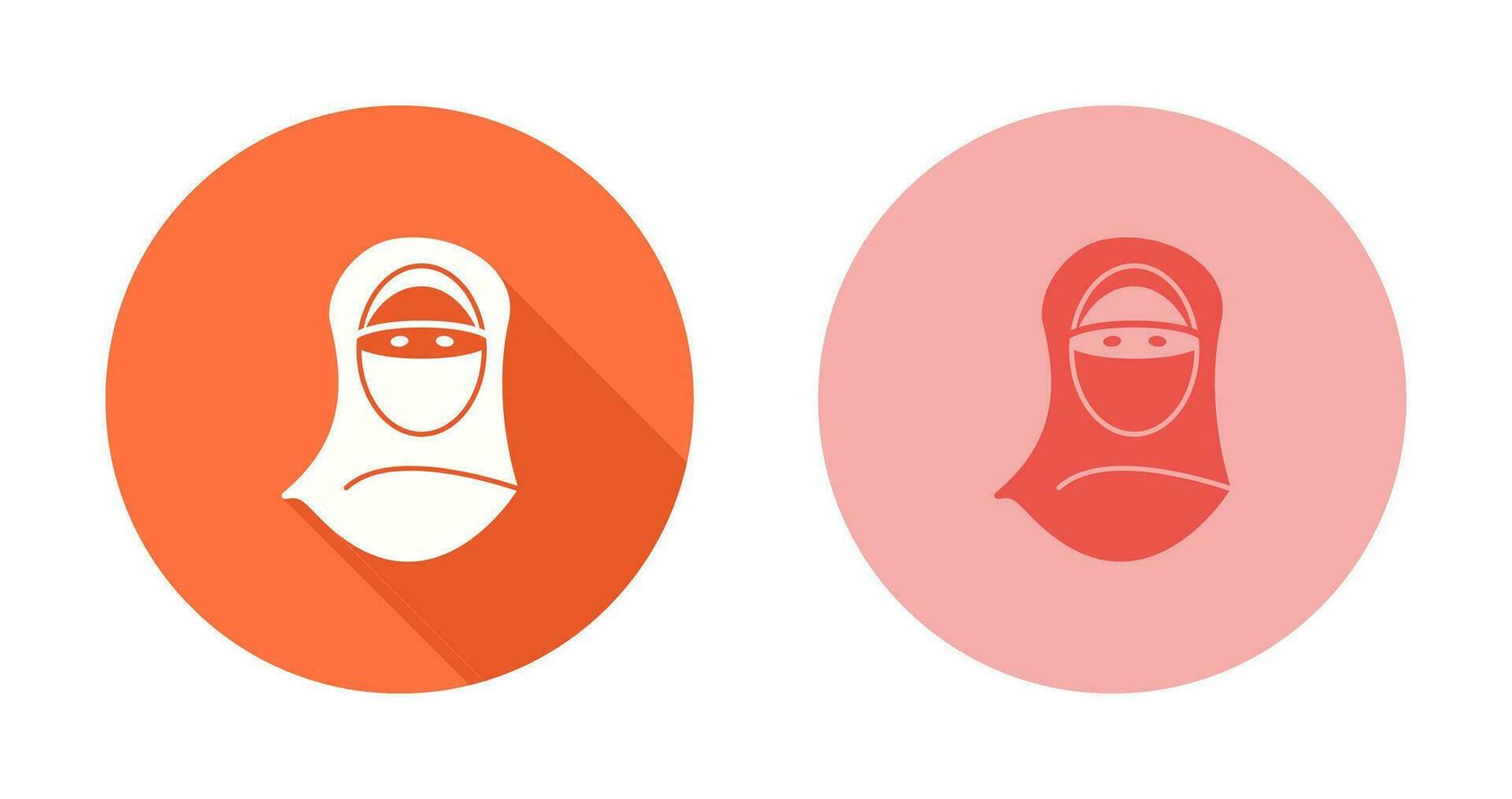 mujer con icono de vector de niqab