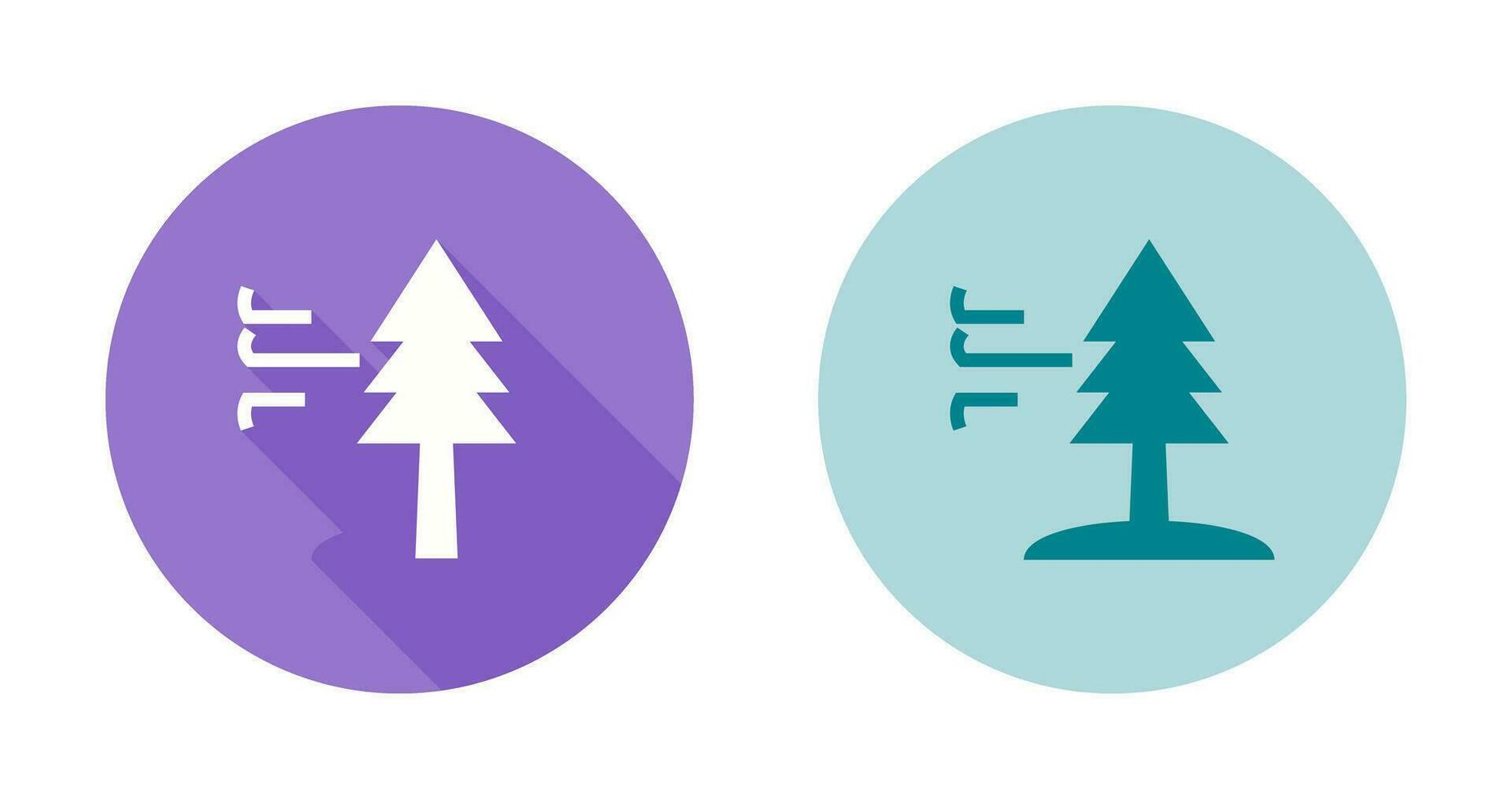 Tree with Wind Vector Icon