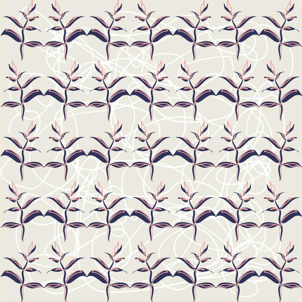 Floral seamless pattern. Branch with leaves ornamental texture. Flourish nature summer garden textured background vector