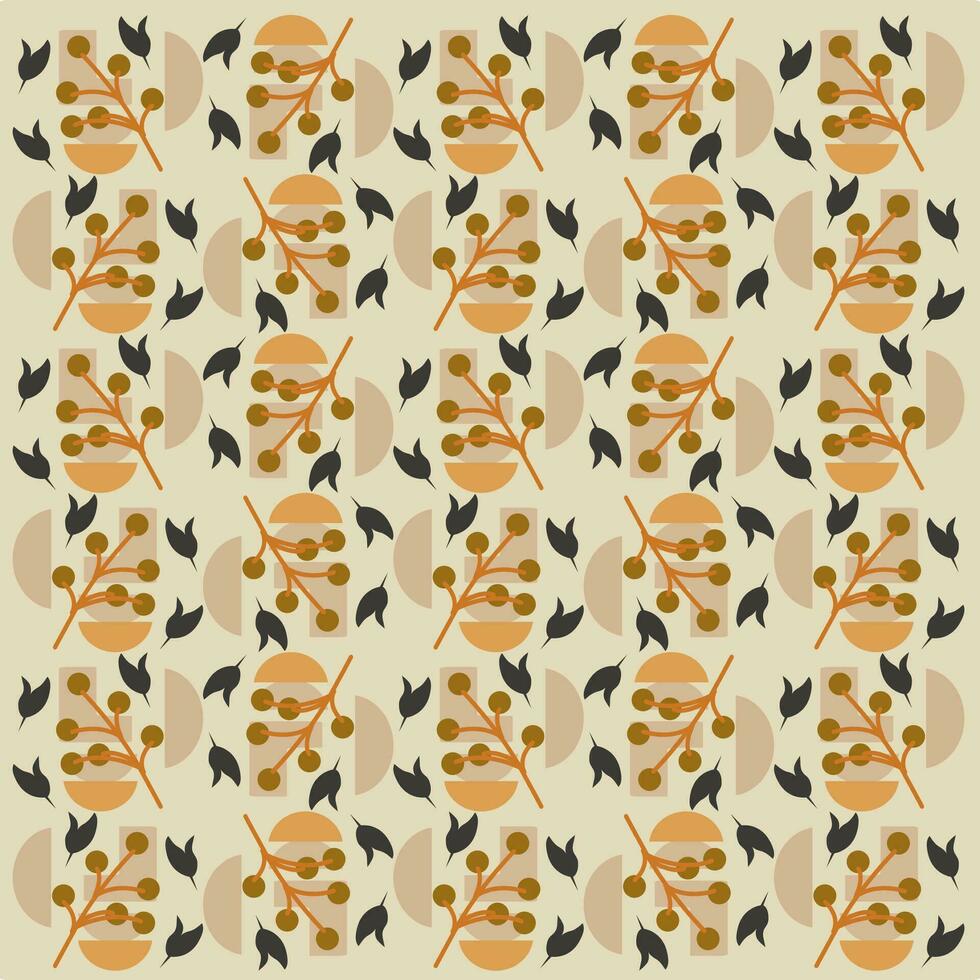 Floral seamless pattern. Branch with leaves ornamental texture. Flourish nature summer garden textured background vector
