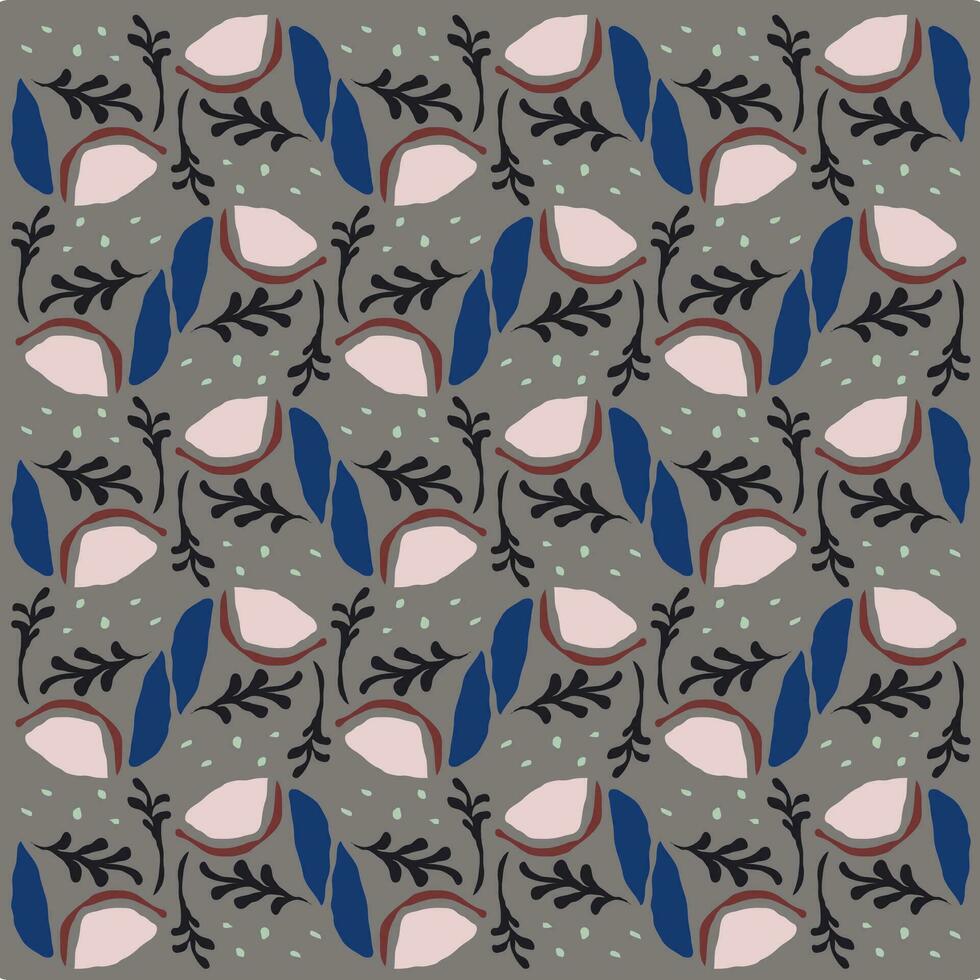 Floral seamless pattern. Branch with leaves ornamental texture. Flourish nature summer garden textured background vector