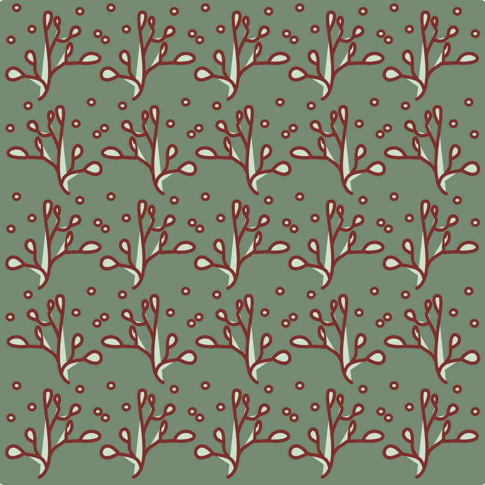 Floral seamless pattern. Branch with leaves ornamental texture. Flourish nature summer garden textured background vector