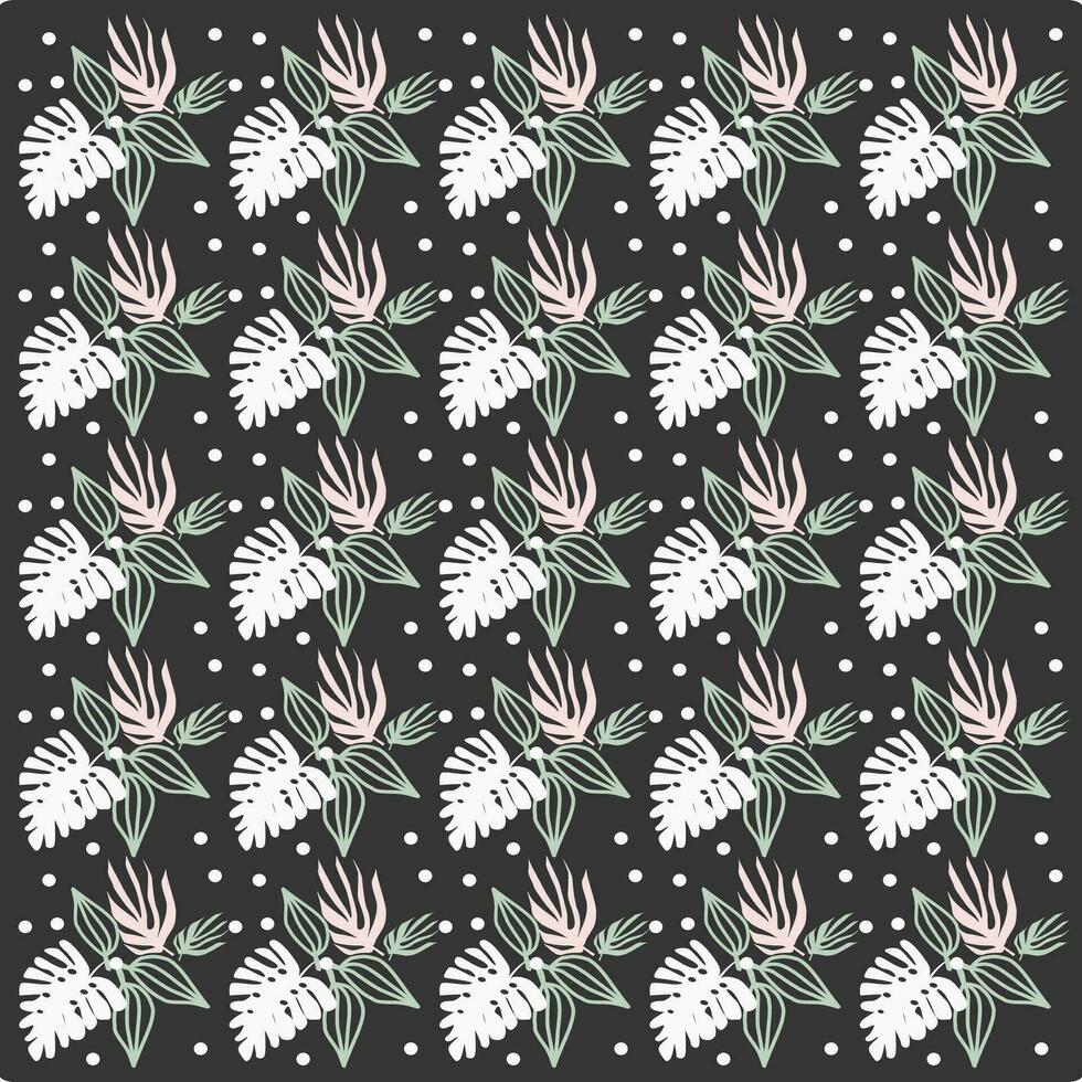 Floral seamless pattern. Branch with leaves ornamental texture. Flourish nature summer garden textured background vector