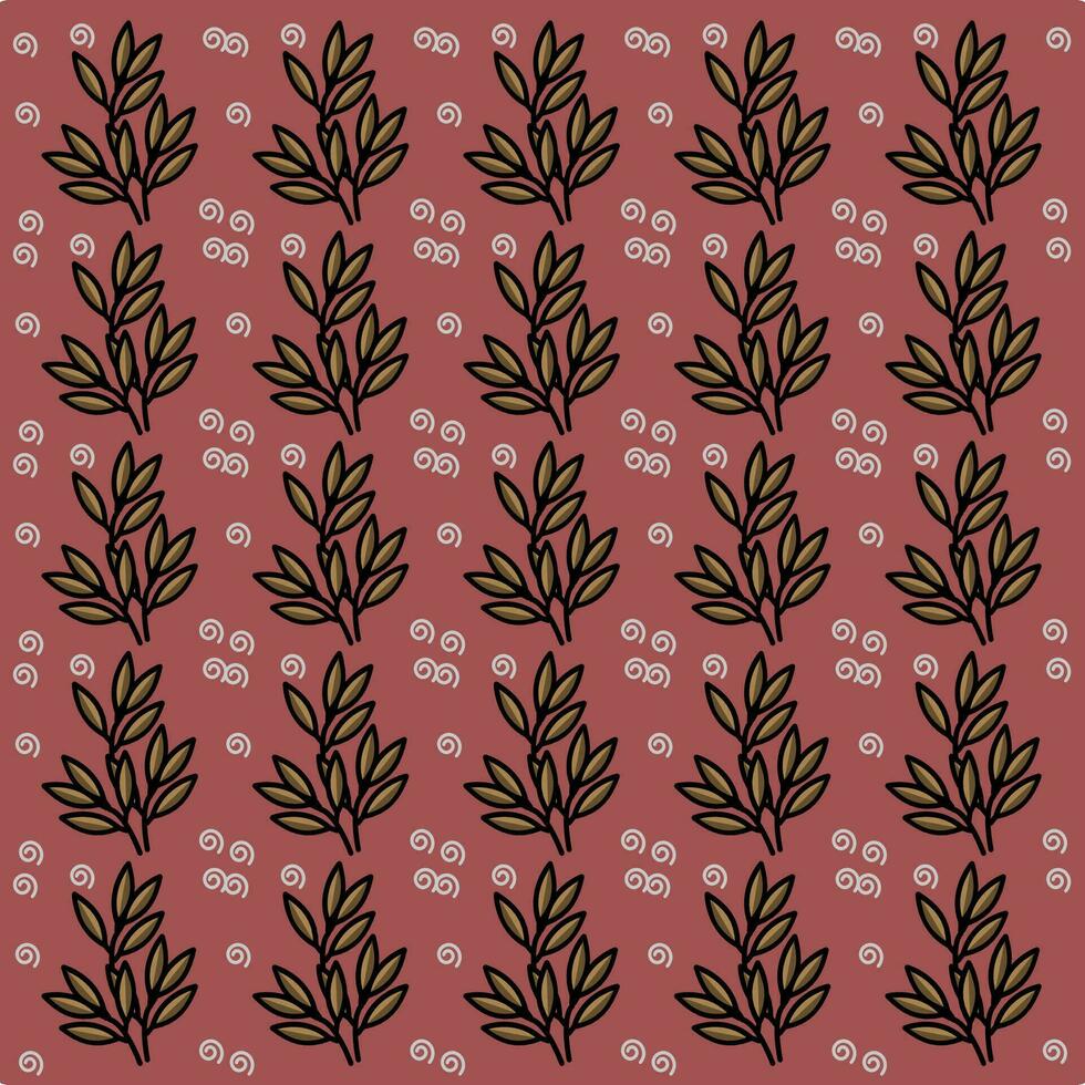 Floral seamless pattern. Branch with leaves ornamental texture. Flourish nature summer garden textured background vector