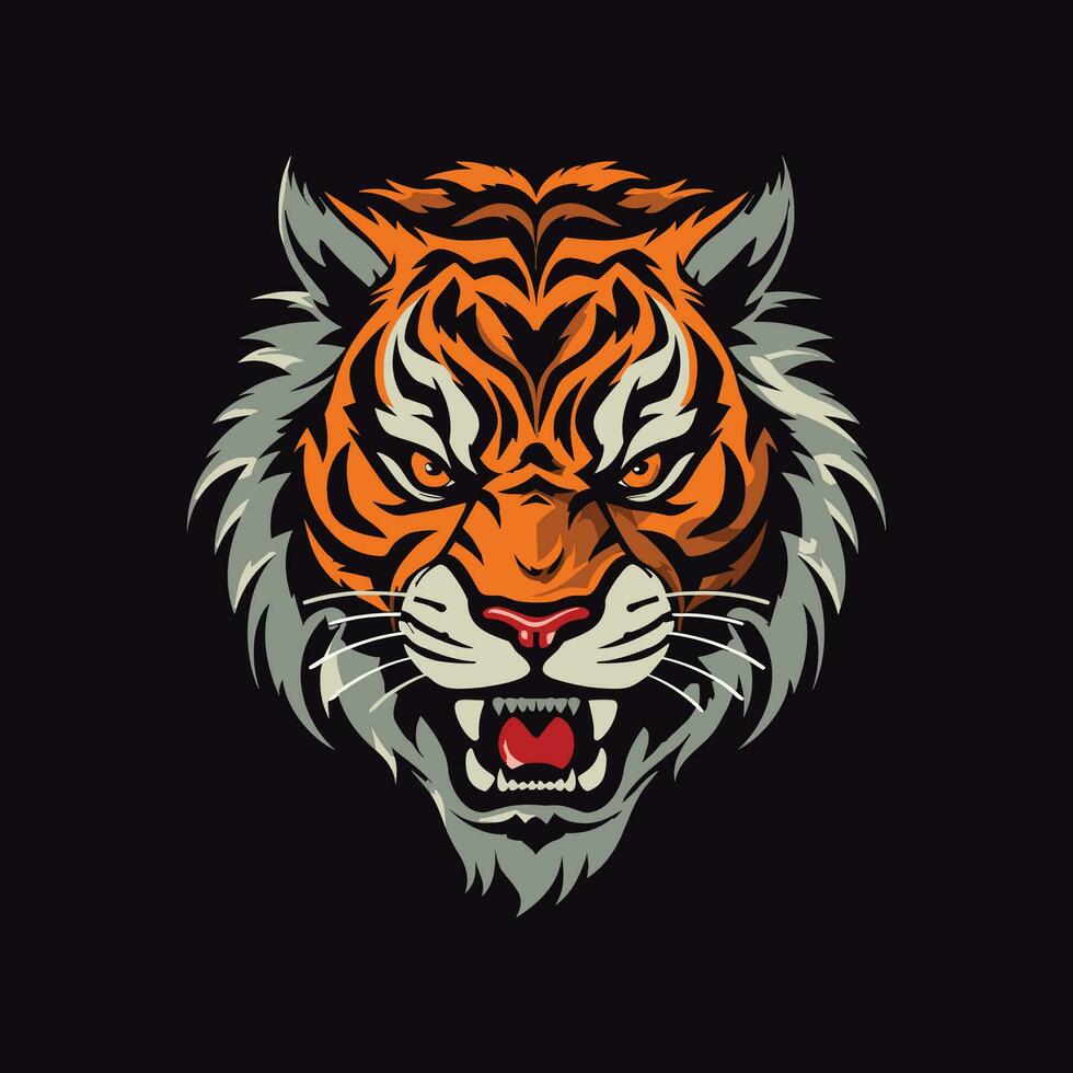 The Symmetrical Face of a Tiger vector