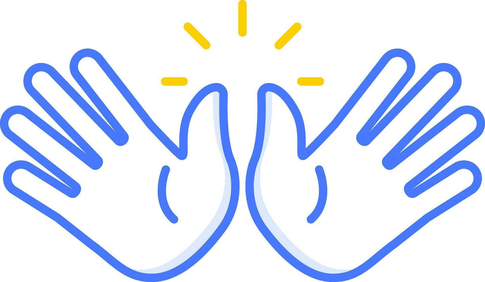 open hands emoji sticker icon vector