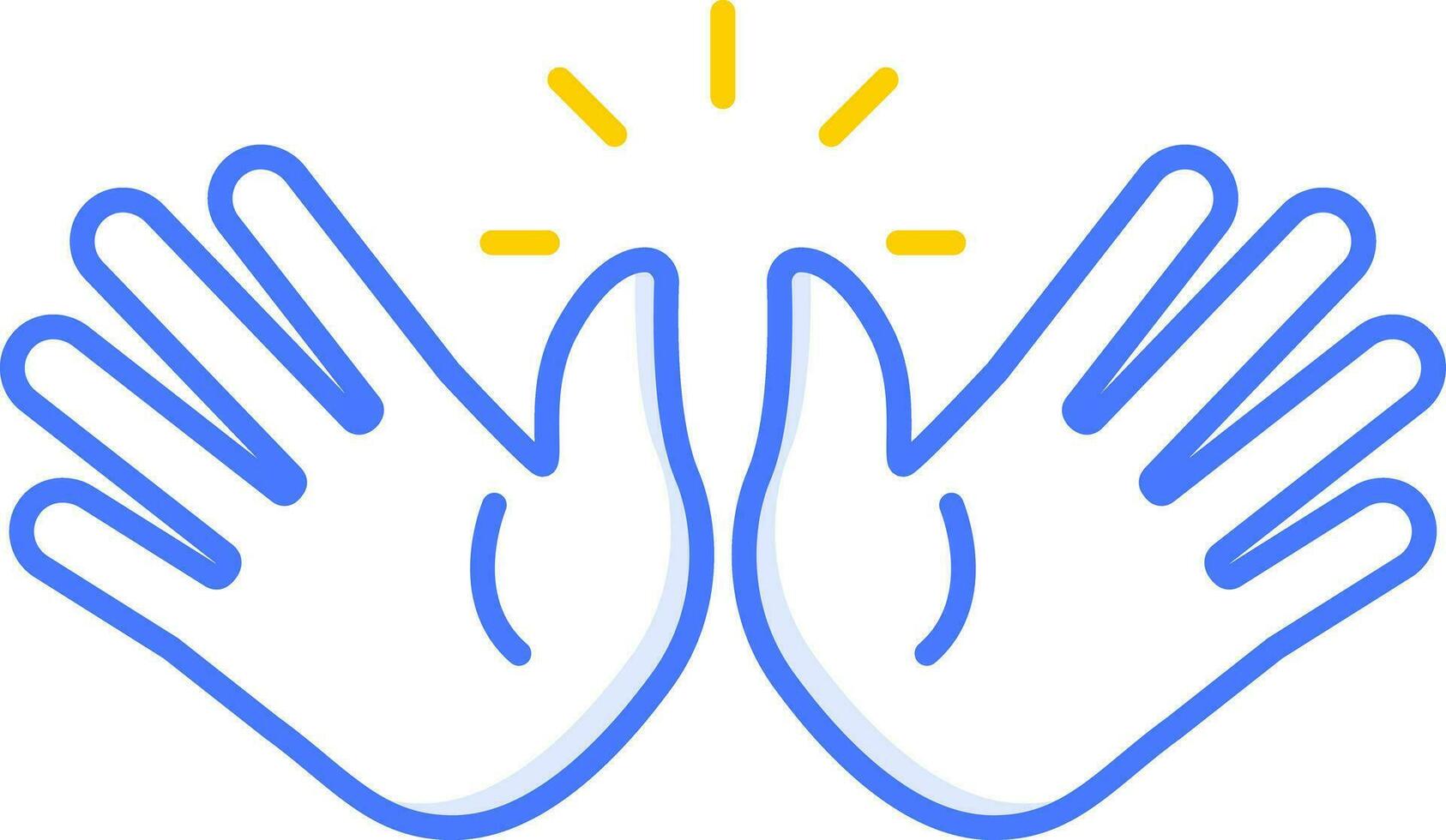 open hands emoji sticker icon vector