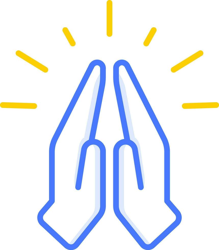 prayer namaste hand emoji sticker icon vector