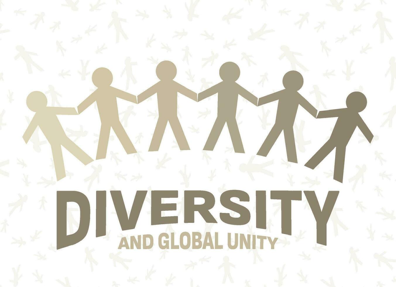 Concept of diverse culture and multi-ethnic multiracial people. Diverse society and ethnicity holding hands and working together. Diversity, equity and inclusion concept. vector