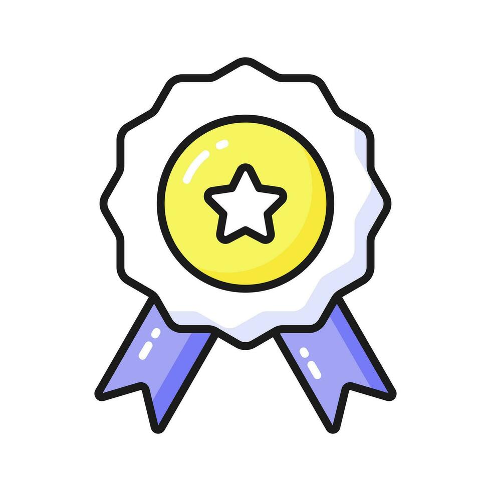 Flat vector of star badge, modern icon of quality badge in editable style