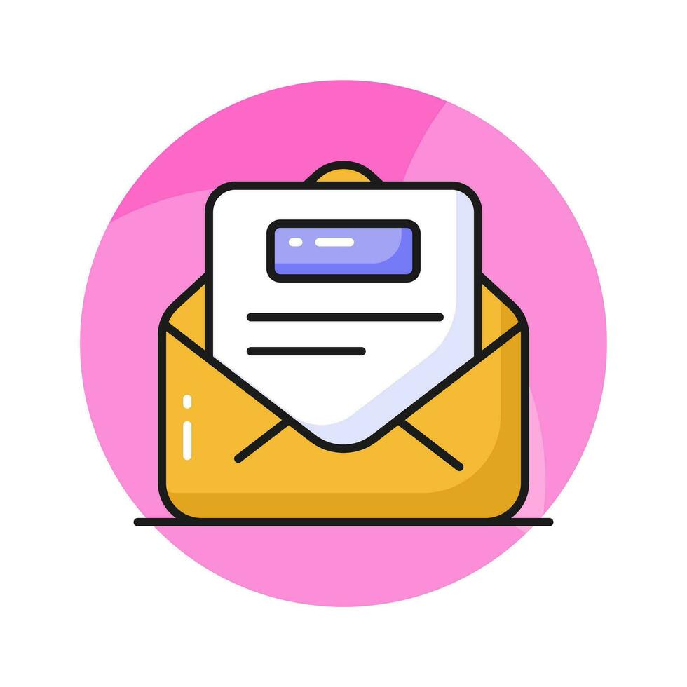 Document inside letter envelope showing letter concept vector