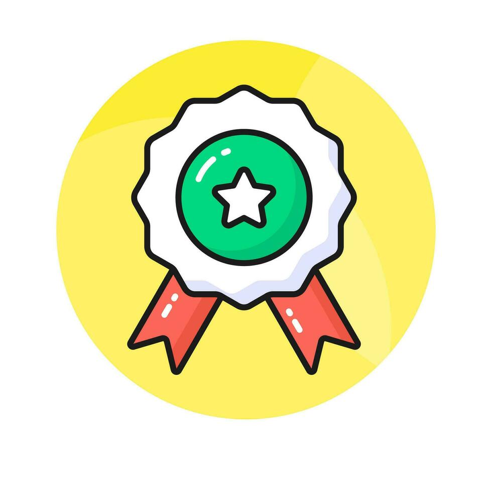 Flat vector of star badge, modern icon of quality badge in editable style