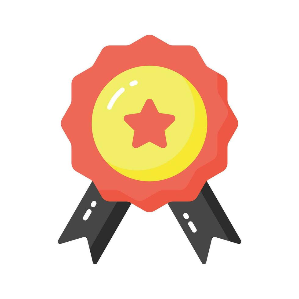 Flat vector of star badge, modern icon of quality badge in editable style