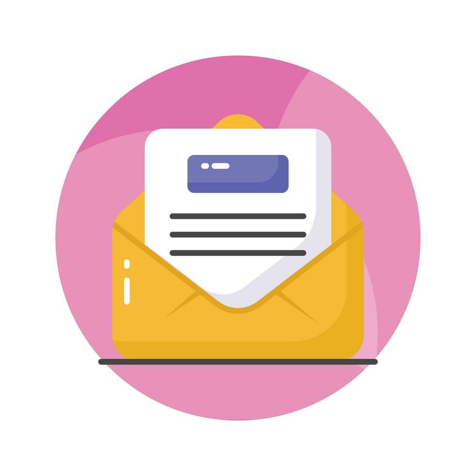 Document inside letter envelope showing letter concept vector