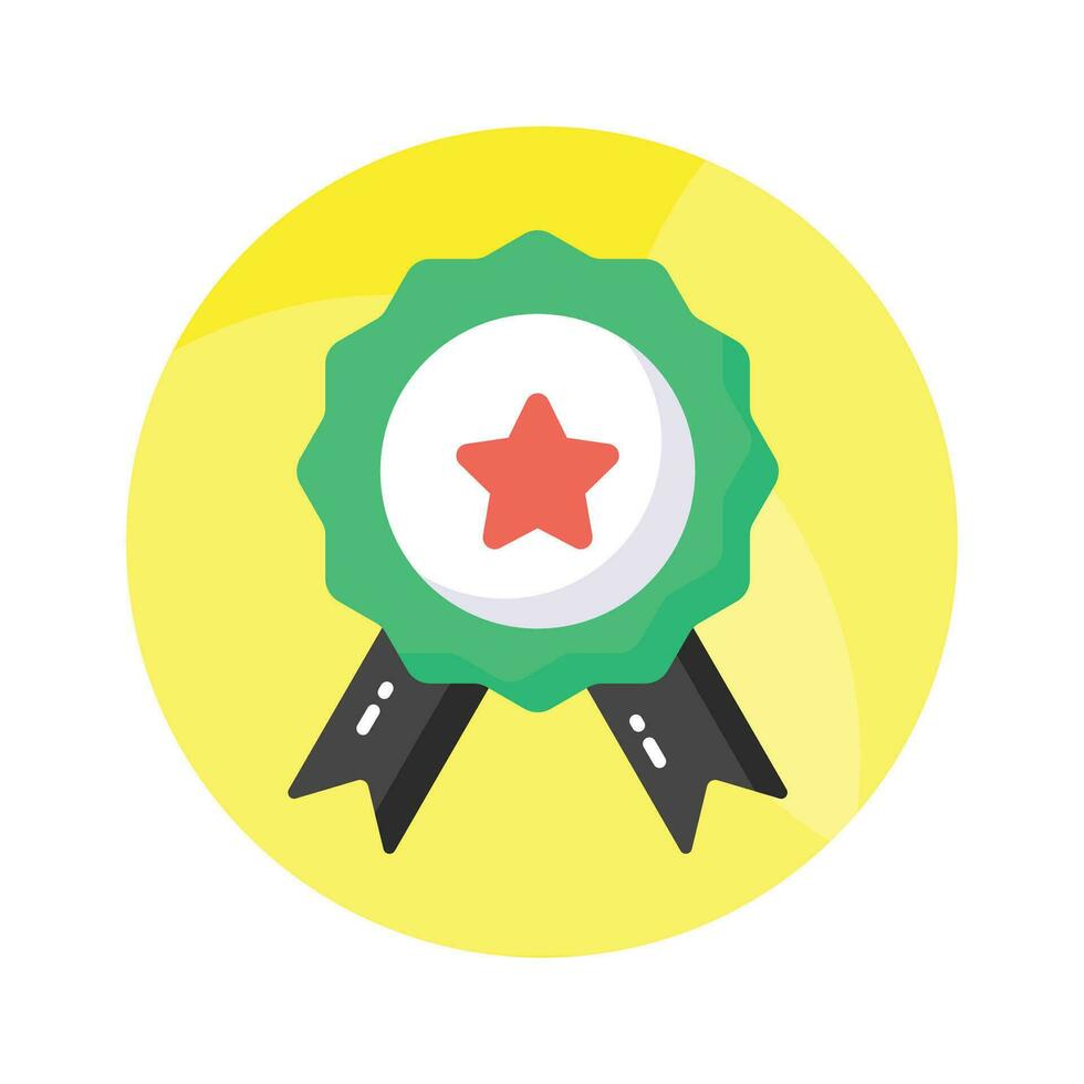 Flat vector of star badge, modern icon of quality badge in editable style