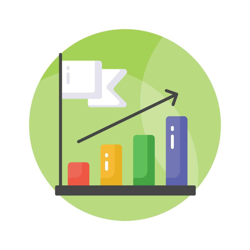 Grab this editable vector of growth chart, business analysis icon design