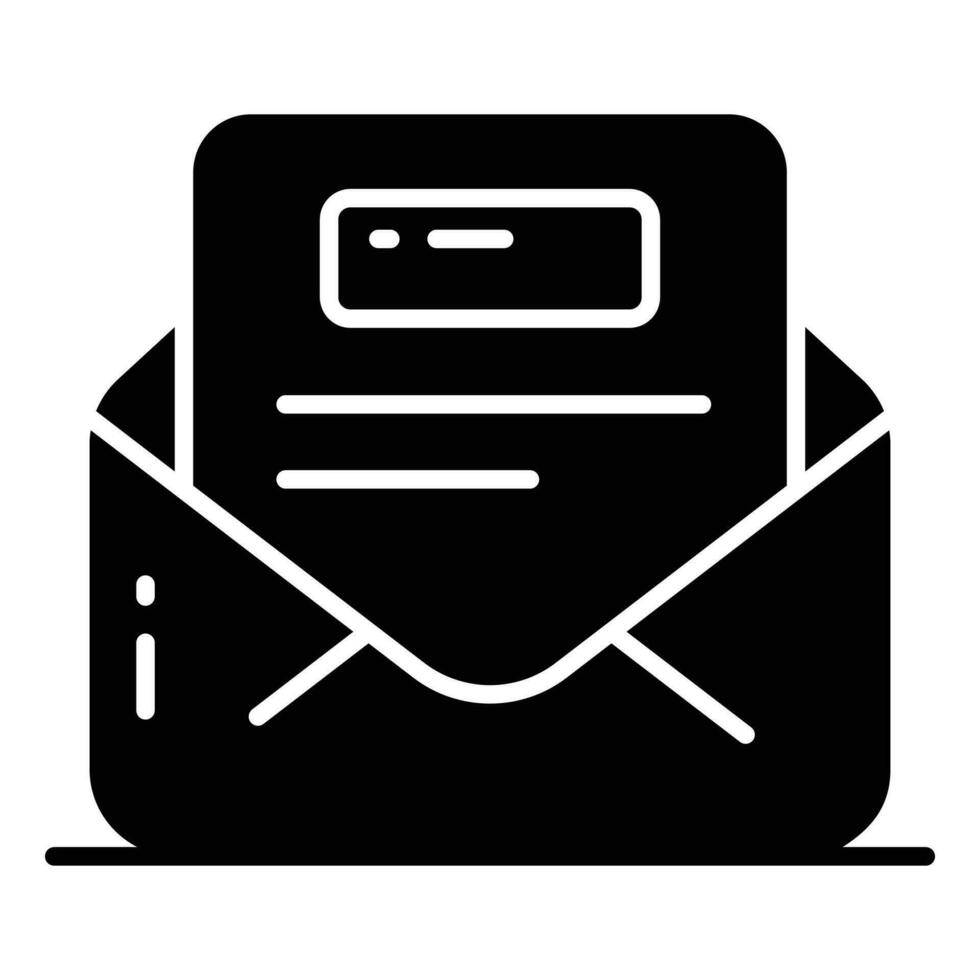 Document inside letter envelope showing letter concept vector