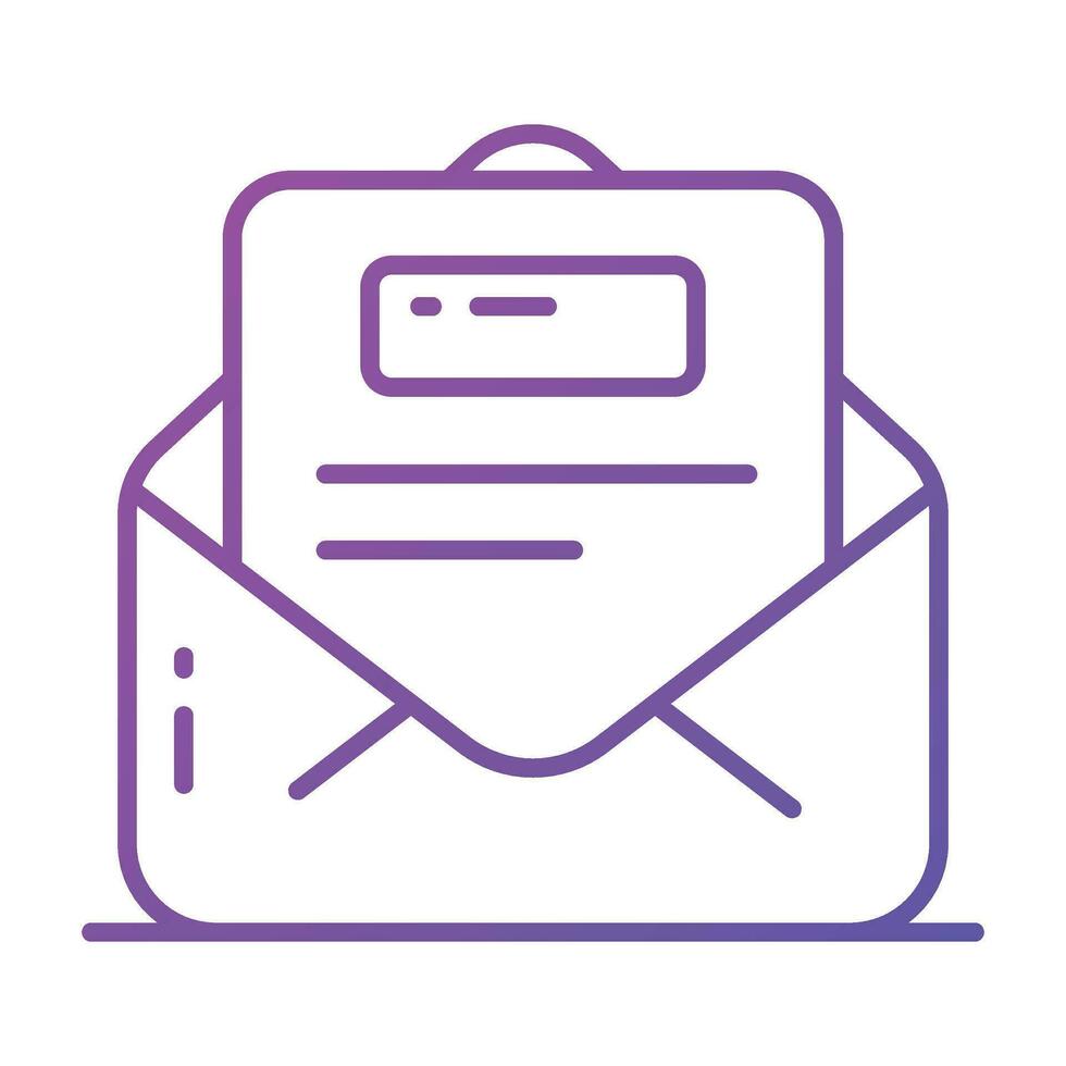 Document inside letter envelope showing letter concept vector