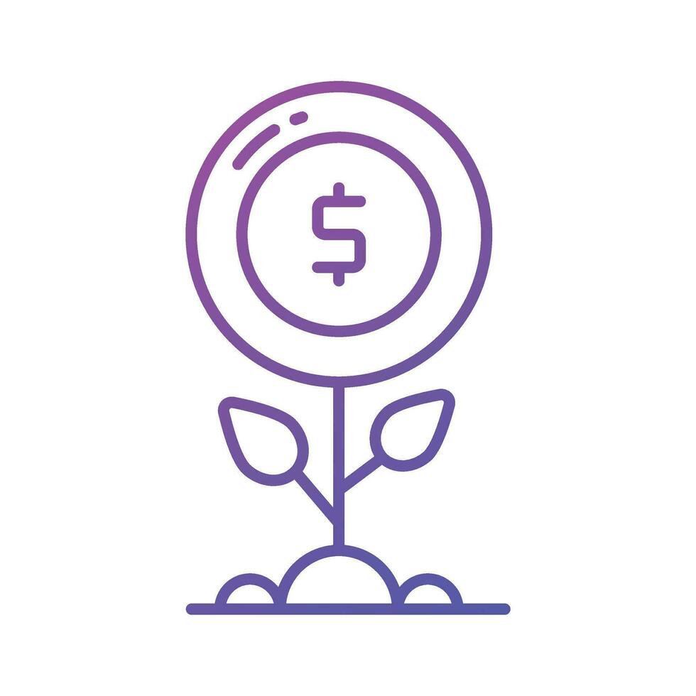 Grab this carefully crafted money plant vector, icon of business development vector