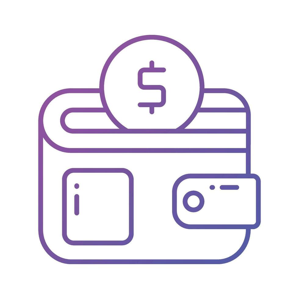 Flat vector of cash wallet, icon of wallet having currency in editable style