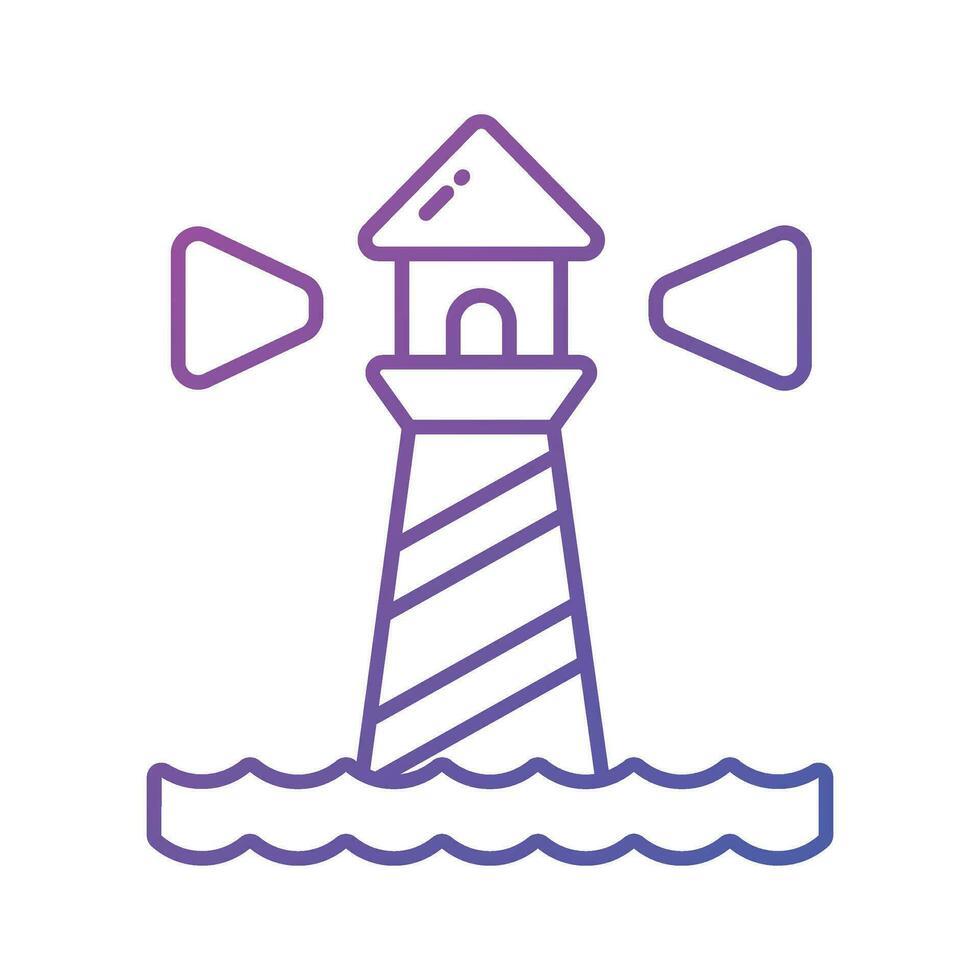 A tower containing a beacon light to warn or guide ships at sea, well designed icon of lighthouse vector