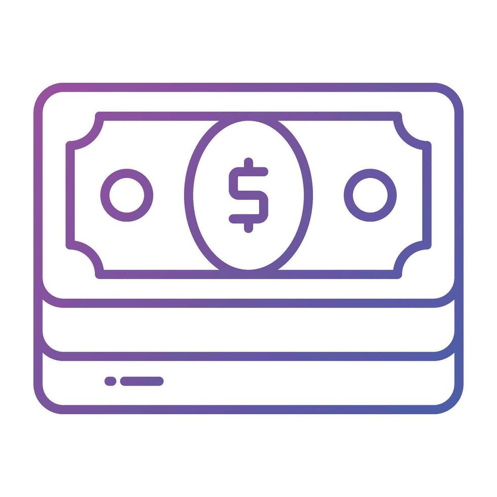 An icon of paper currency in modern style, well designed vector of banknotes