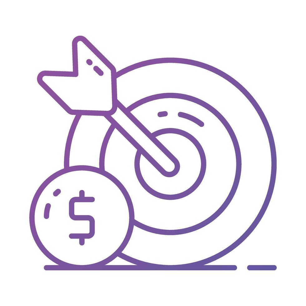Grab this carefully crafted vector of business target in trendy style, financial focus icon design