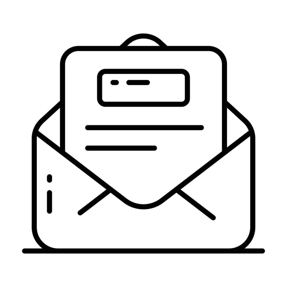 Document inside letter envelope showing letter concept vector
