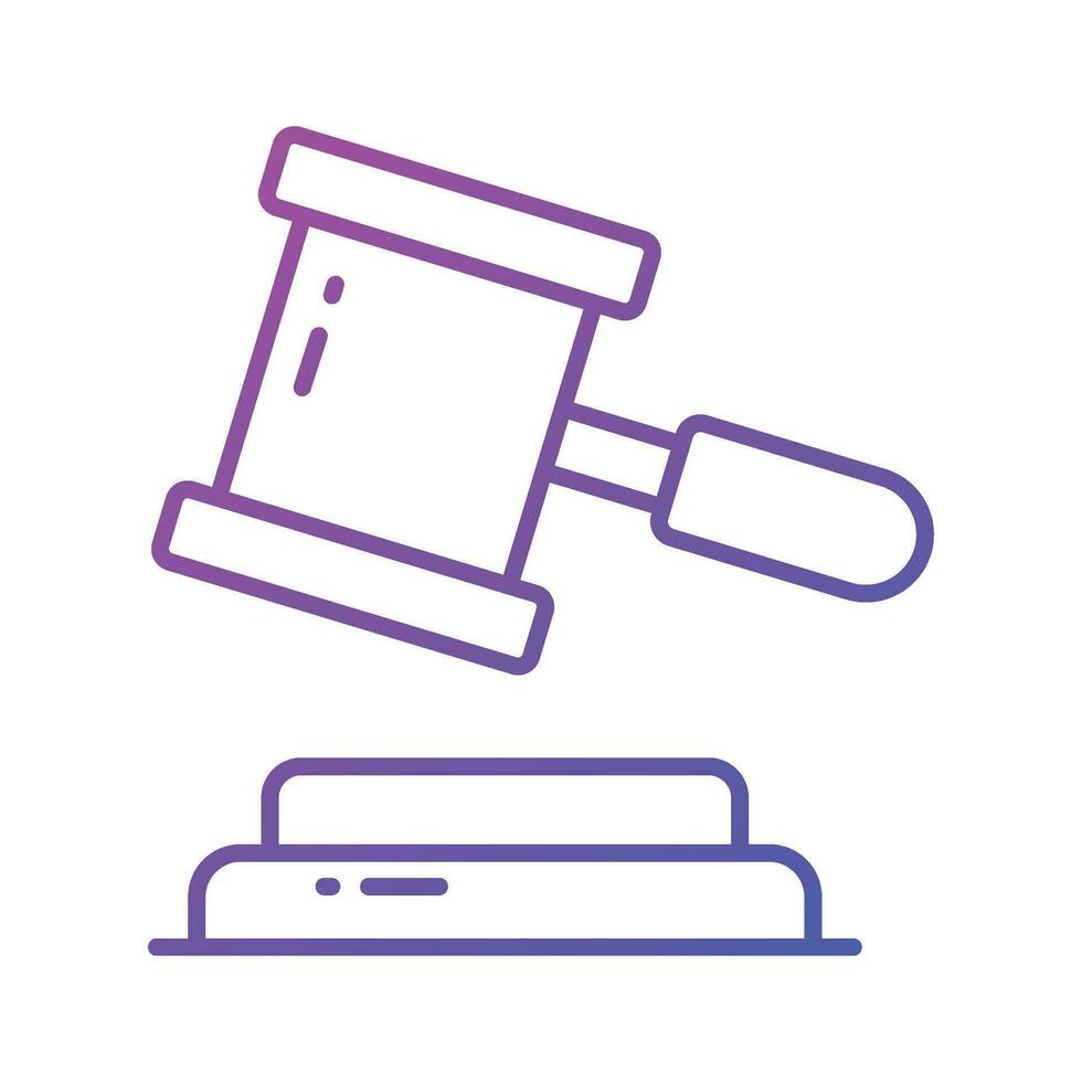 An icon of auction law in modern design style, ready to use vector