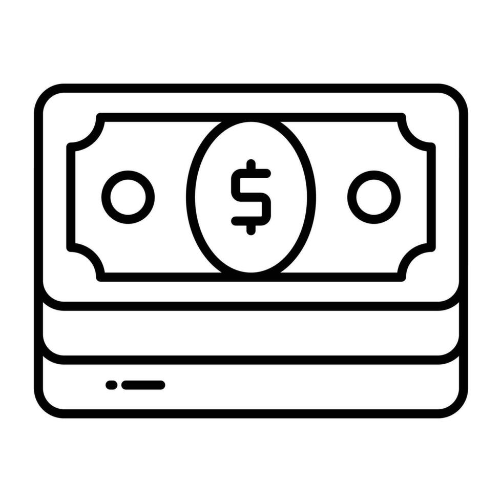 An icon of paper currency in modern style, well designed vector of banknotes