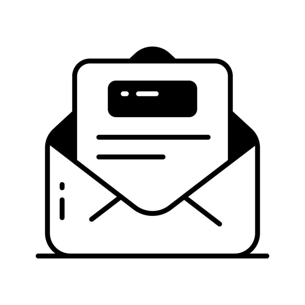 Document inside letter envelope showing letter concept vector