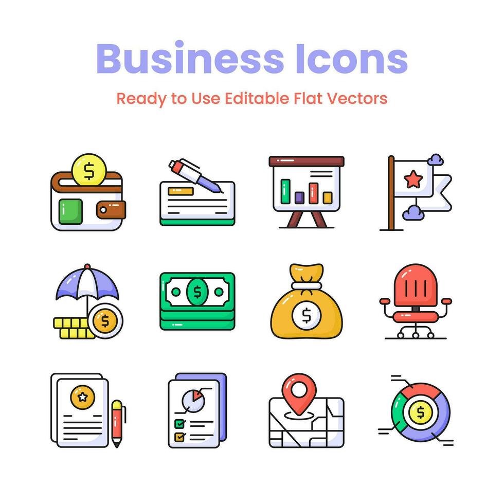 Get your hold on this carefully designed business and management icons set, premium vectors