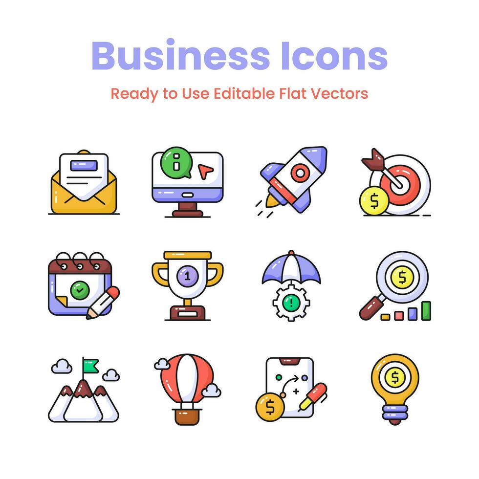 Grab this carefully crafted business icons set, read to use for web, mobile apps and all presentation projects vector