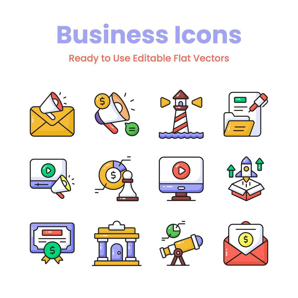 Well designed business and management icons set, premium vector design